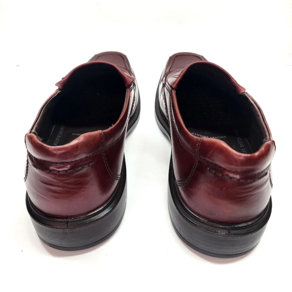 ECCO Slip On Brown Leather Loafer Dress Shoe Men's Size 45 / 11 - 11.5 US